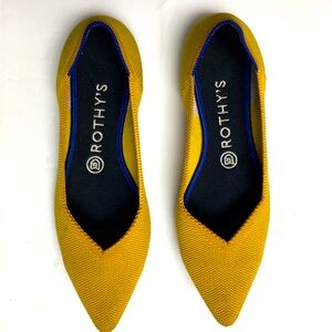 Rothy’s The Point Ballet Flats Size W8.5 Marigold Yellow Office Workwear Casual